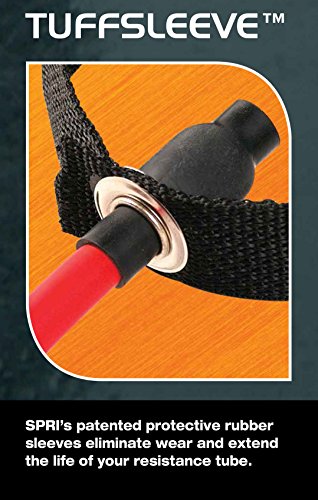 Spri Resistance Bands With Handles & Home Gym Door Attachment - Exercise Resistance Tube Bands For Strength Training Fitness - Workout Arms, Chest, Back, Shoulders – Green, Light #TOP6