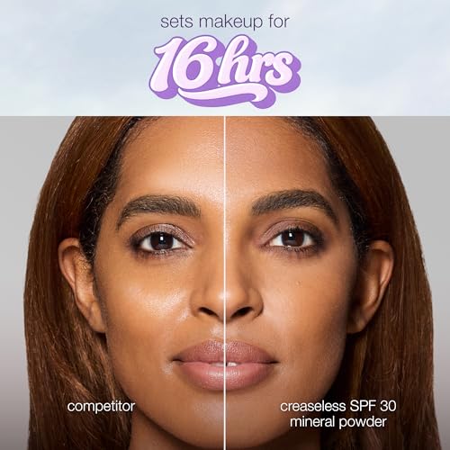 Image of tarte creaseless SPF 30 mineral powder - Brush On Sunscreen for Face, Body & Hairline, Sweat-Resistant 16HR Setting Powder for Makeup & Beach Essentials, vegan & cruelty-free, translucent