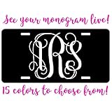 Simply Customized Personalized Monogram License Plate Black White Custom Initials 20 Colors You...