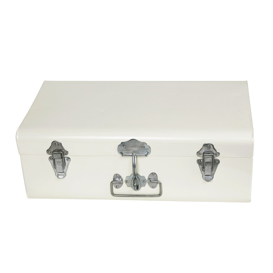Elan METAL STORAGE TRUNK, Decorative Box, Chest Box, Small - OFF WHITE