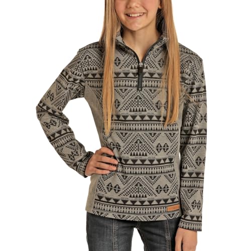 Kids' Aztec Black Quarter Zip Pullover by Powder River