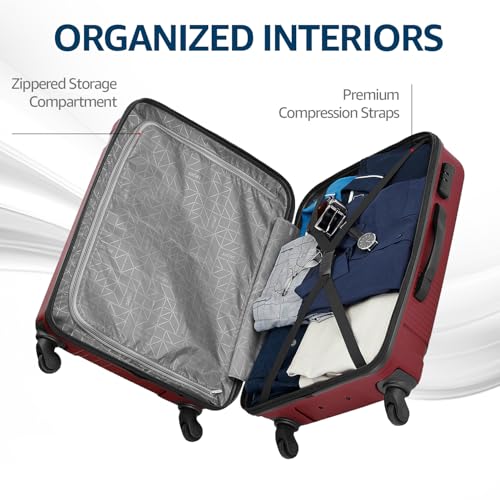 Image of Safari Zion Set of 3 (Cabin + Medium + Large) Trolley Bags Hard Polypropylene 4 Wheels 360 Degree Wheeling Luggage, Travel Bags, Suitcase for Travel, Trolley Bag for Travel, Maroon