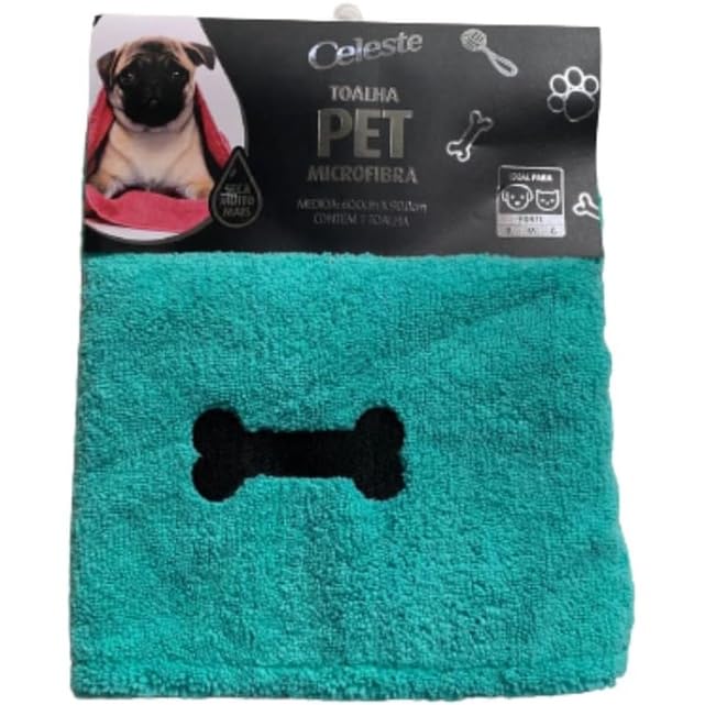 Toalha Grande Pet Banho Microfibra Cães Gato Alta Secage (Verde)