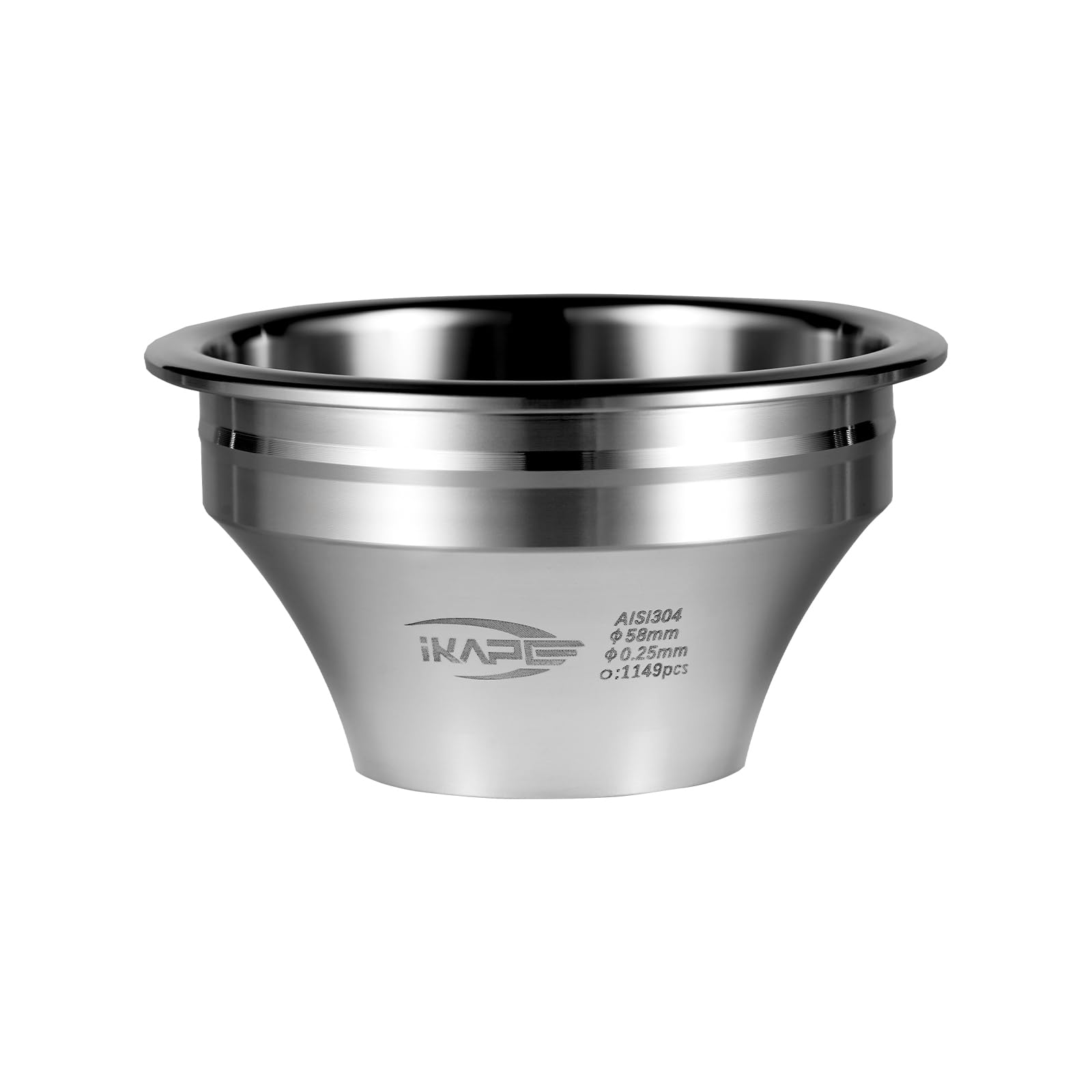 IKAPE Filtro di precisione con diametro variabile, 58 mm, 24 g, per portafiltro, altezza 38 mm, diametro foro 0,25 mm e 1149 fori, ottimizza l'estrazione dell'aroma