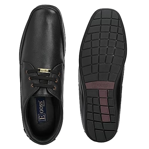 Image of egoss Premium Derby Shoes for Men | Genuine Leather | Stretch Fit | Elegant Formal Footwear | Office GS-347