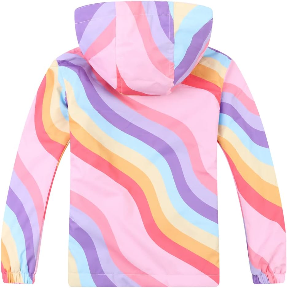 Jingle Bongala Kids Waterproof Rain Jackets Lightweight Raincoats Fleece & Knitted Lining Hooded Windbreaker for Boys Girls - Image 3