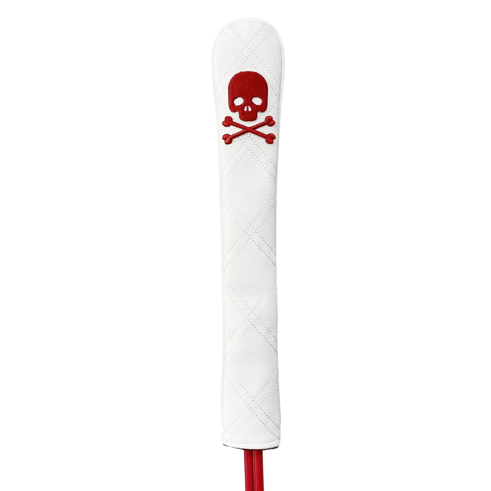 Gbourly Golf Club Alignment Stick Cover Skull and Crossbones White Holds at Least 2 Sticks PU Leather Protector Case Holder