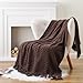 BATTILO HOME Dark Brown Throw Blanket for Couch, Knitted Brown Throw 50'' x 60'', Super Soft Cozy Warm Chocolate Throw for Living Room Chair Couch Bed Sofa Bedroom Home Decor