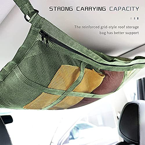 Universal Car Roof Net,Morechioce Ceiling Cargo Net Pocket Double-Layer Mesh Roof Storage Organizer Accessories With Adjustable Strap,Zipper For Most Cars,Red #TOP4