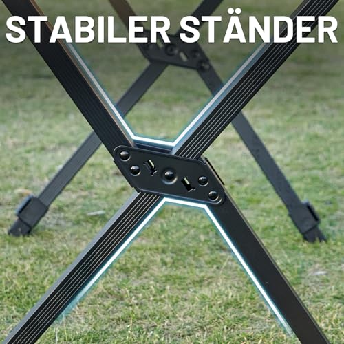 TIMBER RIDGE Campingtisch Klappbar Höhenverstellbar Klapptisch Camping Falttisch Tragbar Aluminium mit Tasche für Picknick Kochen Garten Wandern Reisen 108x71cm - Schwarz
