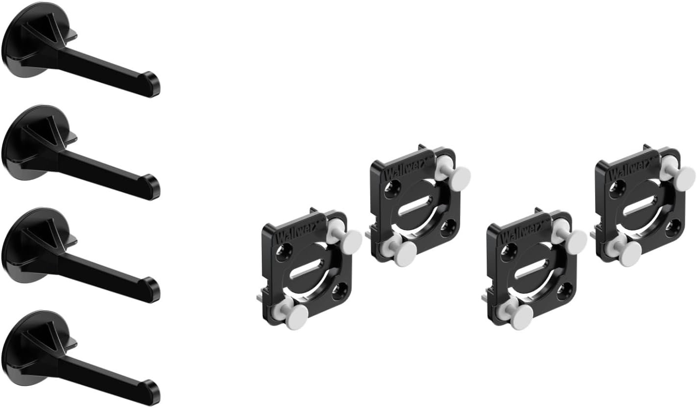 Premium Secure Pegboard Hooks, 3 inch, 4-Pack - Tough Injection Molded Plastic, Storage and Organization Accessory for Garage, Craft Room, Kitchen & Panty, Classroom