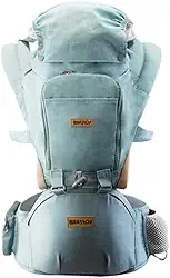 Brastoy Mochilas Canguru Carregador De Bebê Portador Ergonômico 3 Em 1 (Azul Claro)