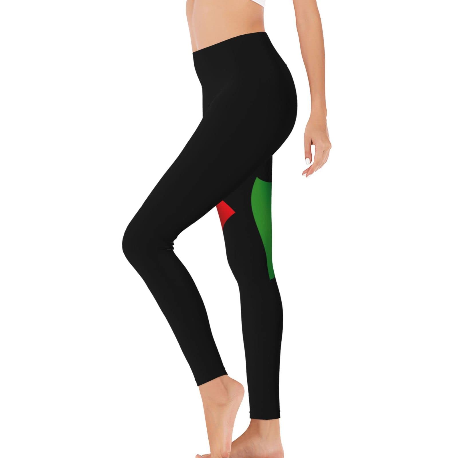Italia Italy Italian Flag Women's Yoga Pants Capri Leggings High Waist Tights Skinny Pants Black