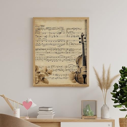 Peinture diamant notes de musique adultes kit complet broderie diamant rond 40x50