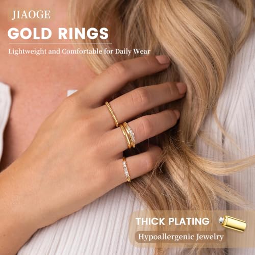JIAOGE Gold Stackable Rings --4~5 Pcs - image 4