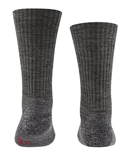 FALKE Unisex Kinder Socken Active Warm K So Wolle Funktionsmaterial dick atmungsaktiv einfarbig 1 Paar, Grau Asphalt Melange 3180, 27-30