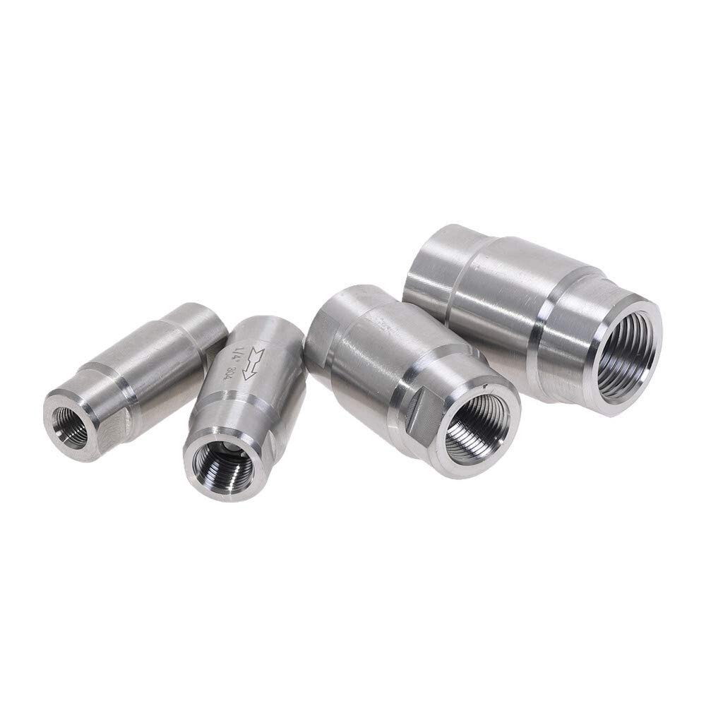 Válvulas de retención Válvulas de retención de Alta presión de Acero Inoxidable 304 Válvula unidireccional de Agua y Gas DN6 DN8 DN10(1/2Inch)