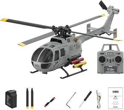 Helidirect RC ERA C1180 / C186S BO105 132 Scale Electric RC Helicopter RTF 6 Axis Gyroscope & FBL Dual Brushless Power & Optical Sensor for Adult & Beginners