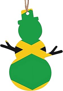 Jamaica flagChristmas Decorations, Wooden Ornaments, Perfect for Hanging on Christmas Trees, Doors, or Windows.