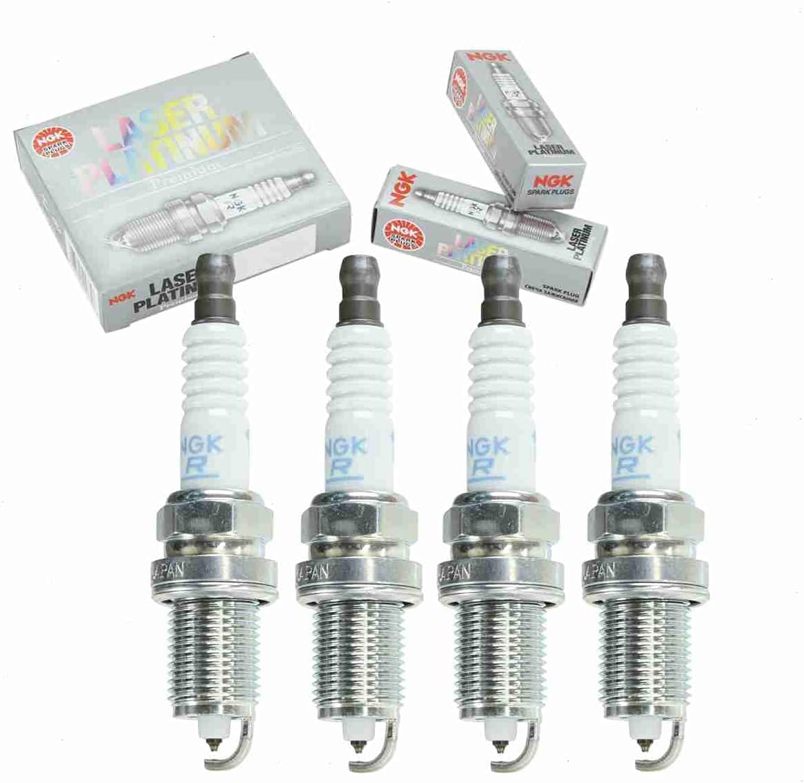 4 pc NGK Laser Platinum Spark Plugs compatible with Honda Accord 2.2L 2.3L L4 1990-2002
