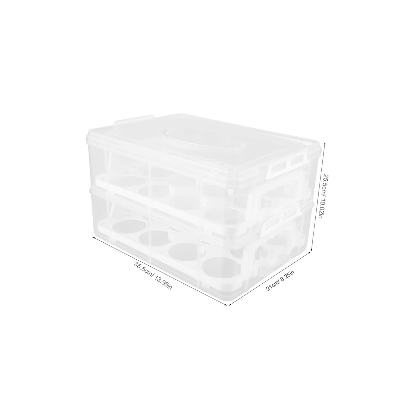 Zerodeko Weiße Kunststoff Dessertbox mit Duallayer Struktur und Transparentem Design Luftdichter Cupcake Transportbehälter für Desserts und Kleine Gegenstände