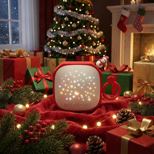 Image of Portable Sound Machine for Baby Sleep Aid Relaxation | White Noise Machine with Star Projector | Calm Soother Music Sound with Hook for Nursery, Travel, Bedroom,Christmas Holidays Gifts (Penguin)