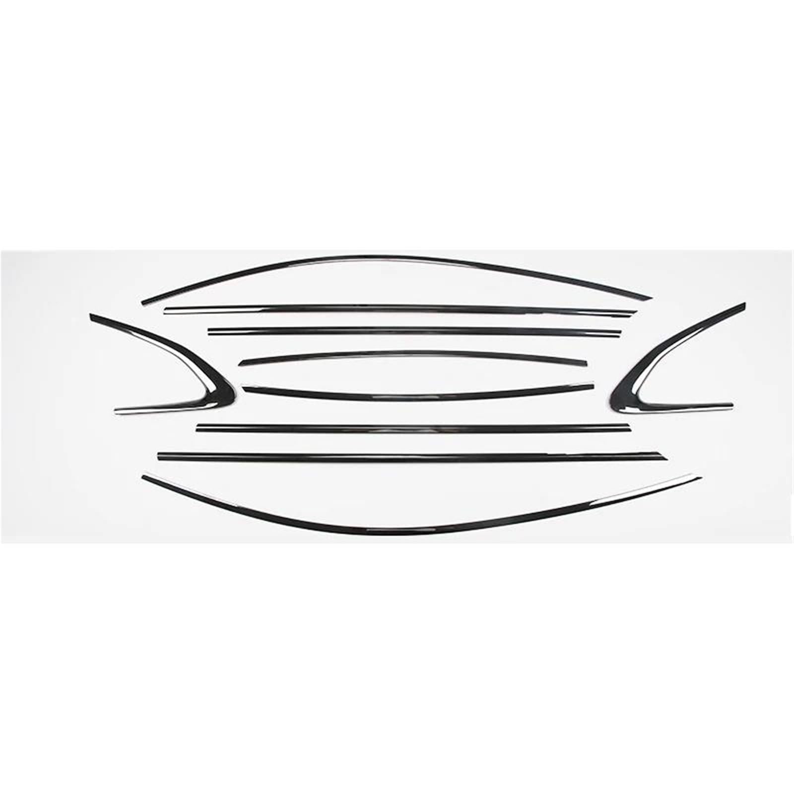 10pcs Car Weatherstrip Window Seal Belt for Chevy for Malibu 2016-2023 Stainless Steel Black Exterior Molding Strip Sill Trim Exterior Belt