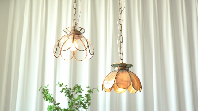 Yifi Deco Brass Glass Ceiling Pendant Light, Hanging Chain lamp