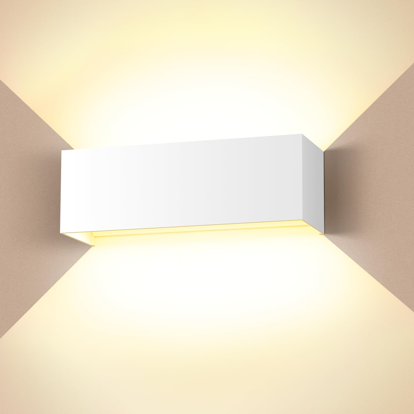 Cwycfw 36W Applique da Parete Interno/Esterno 3000K Bianco Caldo Applique Esterno Angolo del Fascio Regolabile Moderno Lampade da Parete IP65 Impermeabile Bianco Aapplique da Esterno