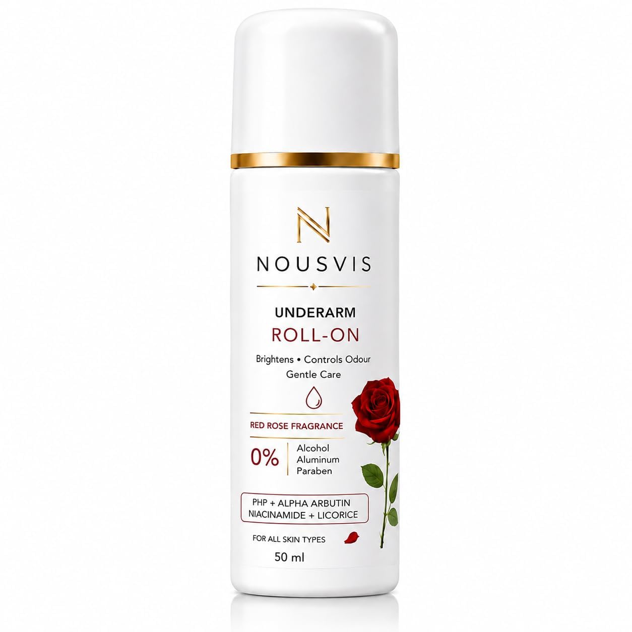 Underarm Roll-On for Men & Women, Red Rose Fragrance, Brightening Daily Underarm Care, Long-Lasting Odour Protection, Alcohol Free, Aluminum Free, Paraben Free, 50 ml-image-48