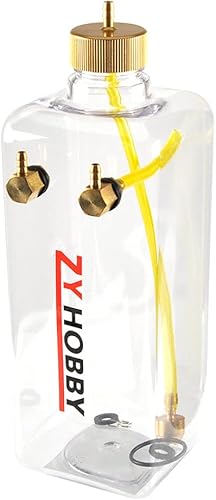 ZYHOBBY Tanque de combustible RC 1000ML, botella de combustible de gas RC con plástico transparente para modelo de avión RC en EE. UU