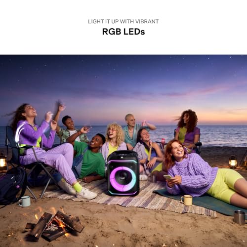 Image of boAt 2026 Launch PartyPal 230 with Karaoke Auto Tuner, 90W Output, 1 UHF Wireless Microphone, Vibrant RGB LEDs, App Support, TWS Mode & Multi-Compatibility Bluetooth Party Speaker (Charcoal Black)