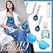 QIANSE Angle Tear Blue Pendant Necklace Dangle Earrings Crystals Fashion Jewelry Set for Women, Birthday Gifts for Women Girlfriend Wife Mom Daughter Sister