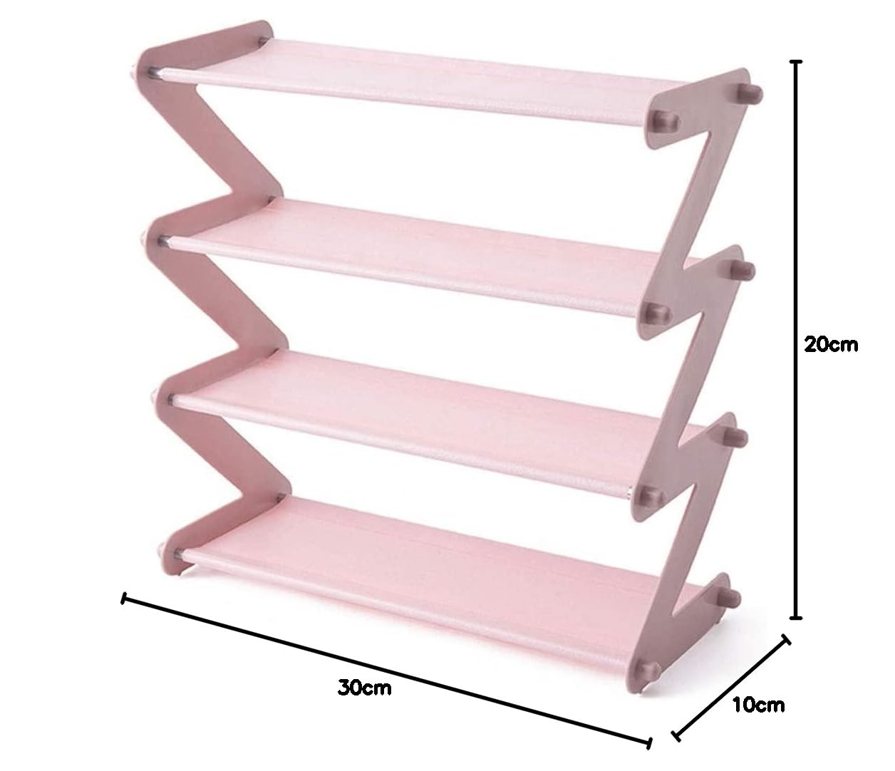 Zapatero de 4 Niveles Organizador Apilable para 8-10 Pares, Gabinete de Almacenamiento de Estante de Zapatos Expandible de Tela no Tejida para Espacio pequeño y Estrecho (Pink)
