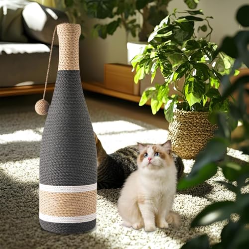 Grattoir vertical pour chat avec jouet de divertissement robuste - 3