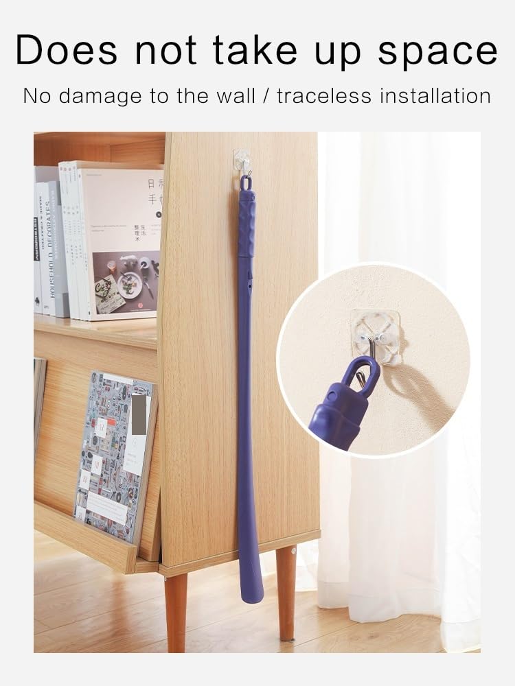 Calzadores de 65 cm Calzador de plástico ABS Calzador de mango largo Calzador útnganche para levantar zapatos Cuchara para zapatos Herramientas para el hogar Calzador de viaje (65 cm morado)