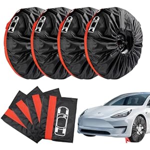 Lotvic Reifentaschen Set 19-23 Zoll, 4 Stück Reifenschutzhülle mit Tragegriff, Wasser- und Staubdichte Reifenabdeckung, Reifentüten, für Sauberer Transport und Lagerung (Durchmesser 80 cm)