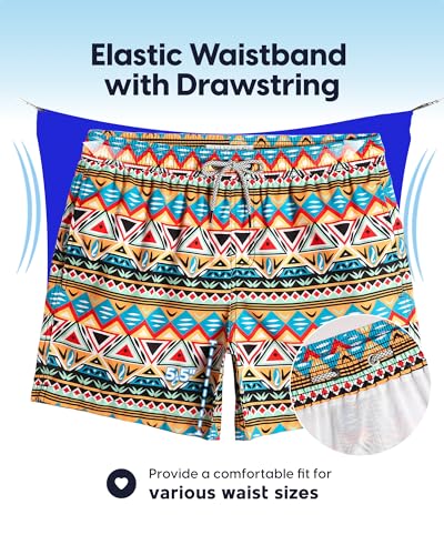 Image of maamgic Mens Swim Trunks 5 Inch with Mesh Lining, Quick Dry Mens Bathing Suit, Swim Shorts for Swimming and Beach