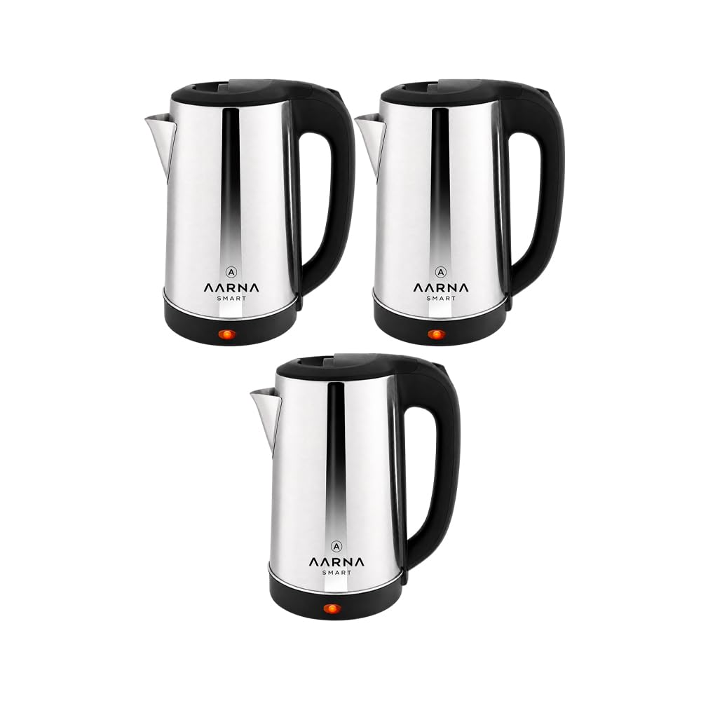 Electric Kettle Wide Mouth 1.8L | 1500 Watts | Stainless Steel Hot Water portable Electric Kettle for Home, Office | Auto Shut-Off | Cool-touch Handle and Single-Touch Lid Lock, Pack of 3-image-49