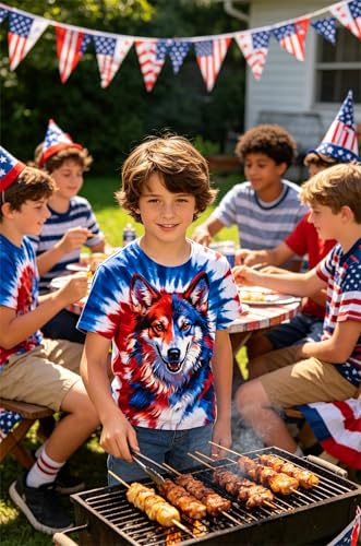 Image of Boys Tie Dye Shirt Size 4-14 Hippies Senior Rainbow Tees T Shirts for Kids | Tees T shirts for Kids