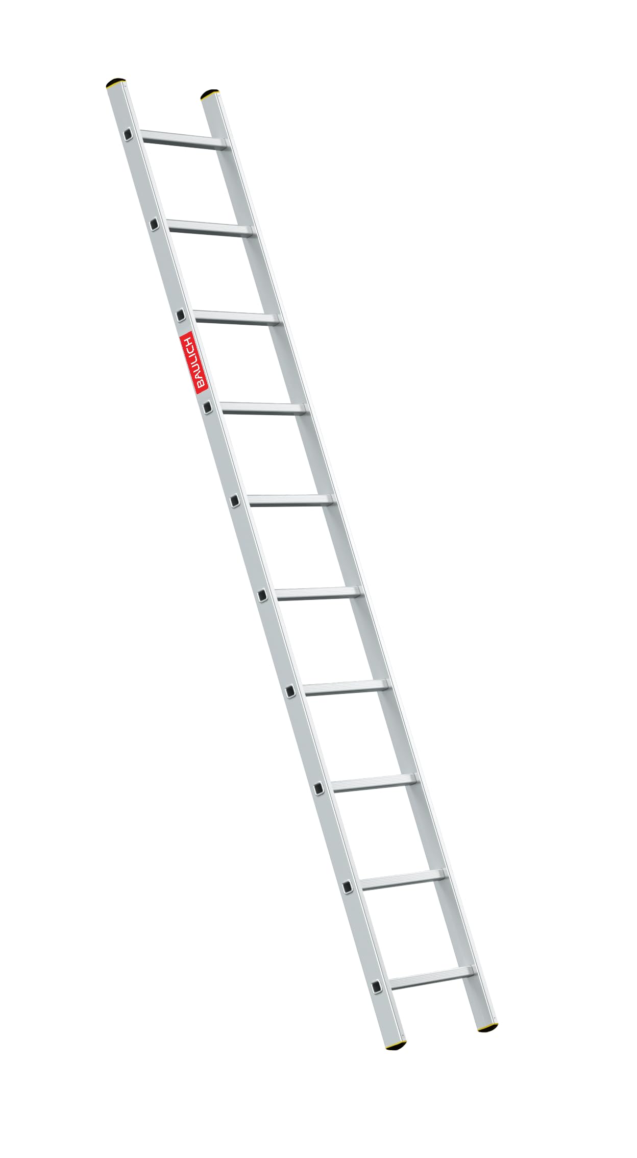 Escalera de Aluminio - 1x10 - Impermeable, Profesional, para el Hogar, el Jardín, Trabajos de Renovación, la Granja, Patas Antideslizantes, Peldaños Ranurados, 3,7kg, con Gancho