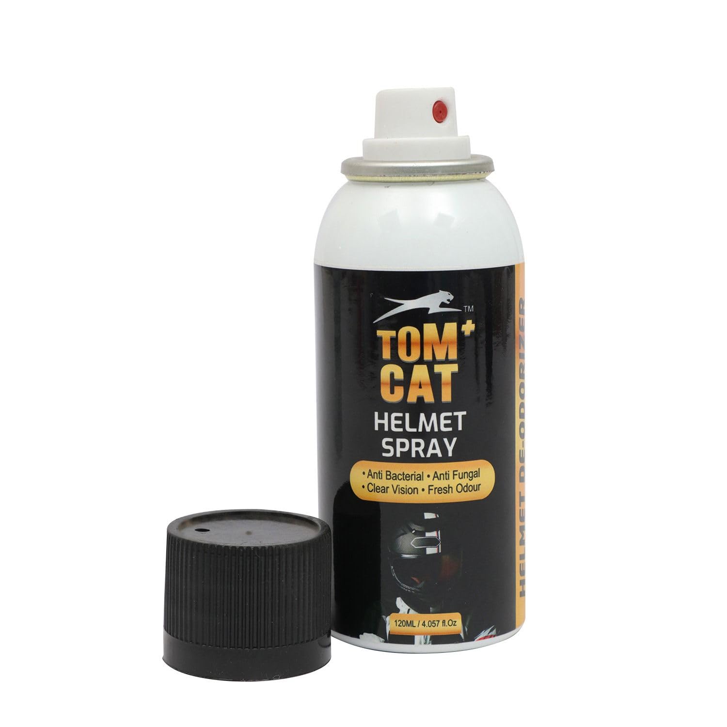 Shadow Securitronics TOM CAT Helmet Foam Cleaner Spray | Helmet Shine Spray | Clean and Fresh Inside & Outside | Long-Lasting | Not Attract Dirt/Dust | Quick and Easy Application (Pack of 1-120 ML)