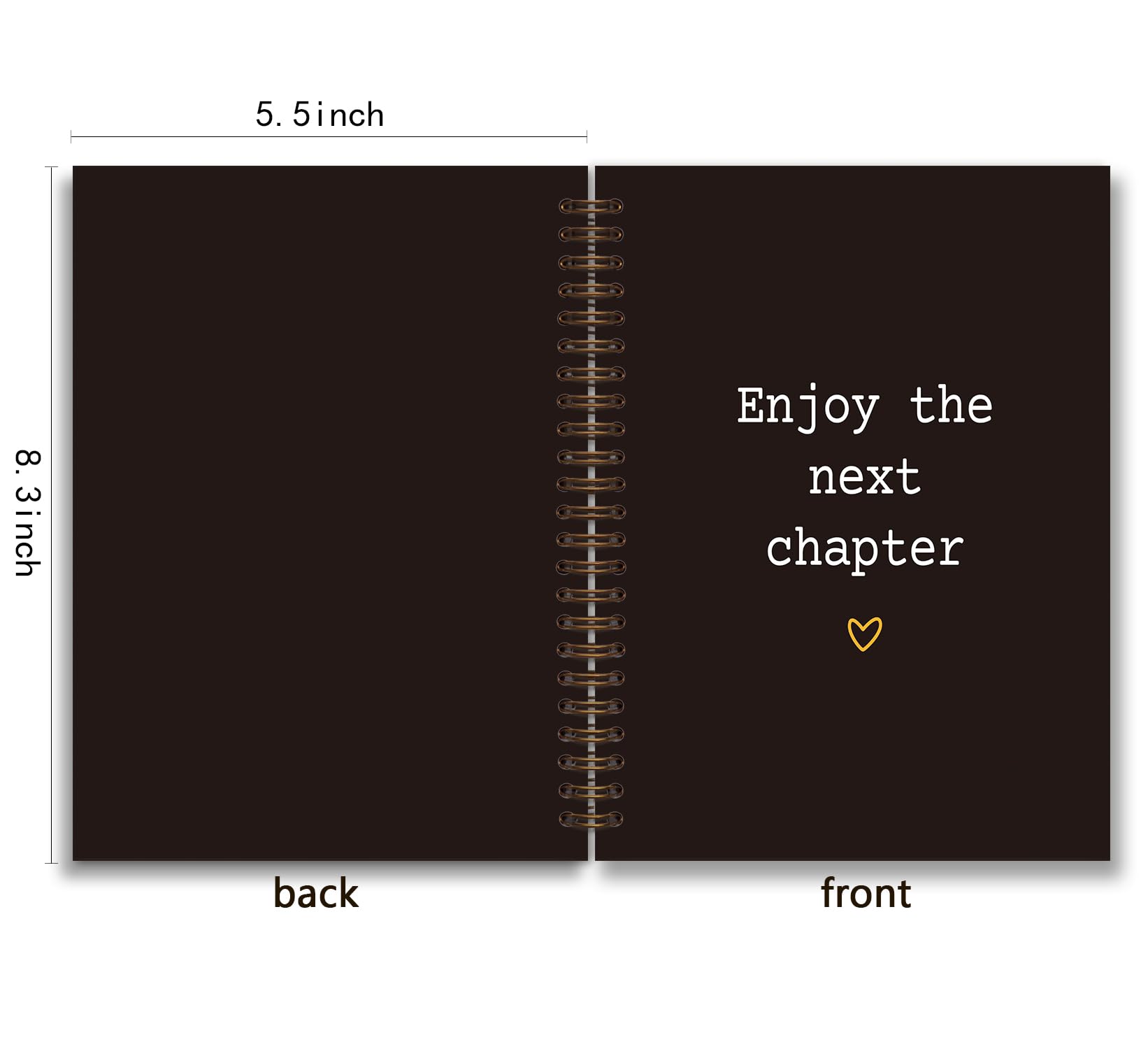 Regalo de jubilación para mujer, cuaderno con espiral Enjoy The Next Chapter, regalos de despedida para compañeros de trabajo, colegas, trabajadores de oficina, cuaderno de espiral de tapa dura