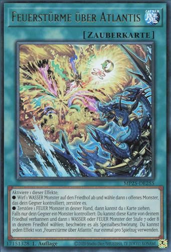 Feuerstürme über Atlantis MP25-DE255 Ultra Rare Deutsch Boosterfrisch 1. Auflage - 2025 Mega-Pack Tin - mit ReCollectibles-Versandschutz - für Yu-Gi-Oh!