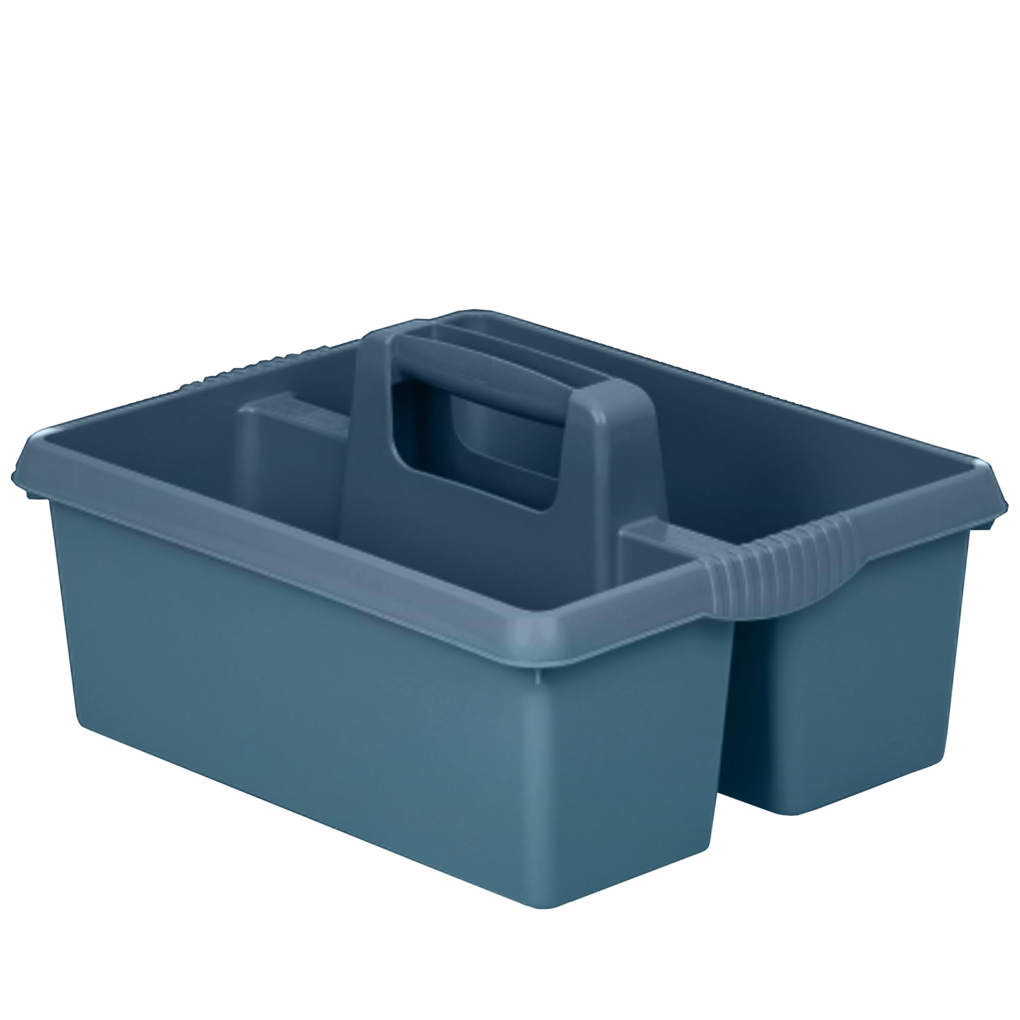 KetoPlastics Utility Cleaning Caddy with Twin Compartment and Handle Kitchen Tidy Organiser Multipurpose Caddy 38 x 31 x 20 cm Navy Blue
