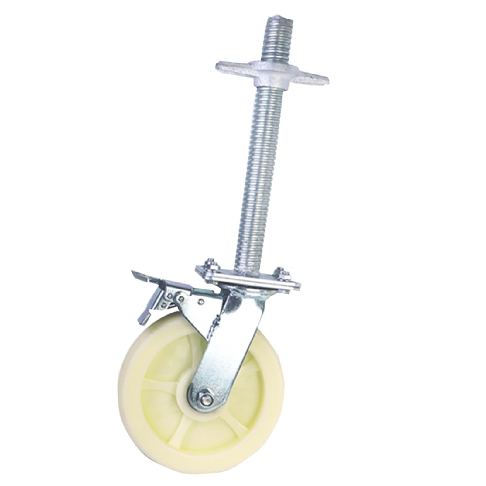 Rueda Universal de 8 Pulgadas con Freno de Tornillo extendido, Rueda for andamio móvil, Rueda Resistente(White)