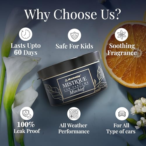 Image of Autofy MISTIQUE Lasts 60 Days Car Perfume Freshener Long Lasting Fragrance Car-Accessories Car-Interior Accessories Air Freshner Organic Block Car-Perfume Diffuser (40g Mischief) Odor Remover