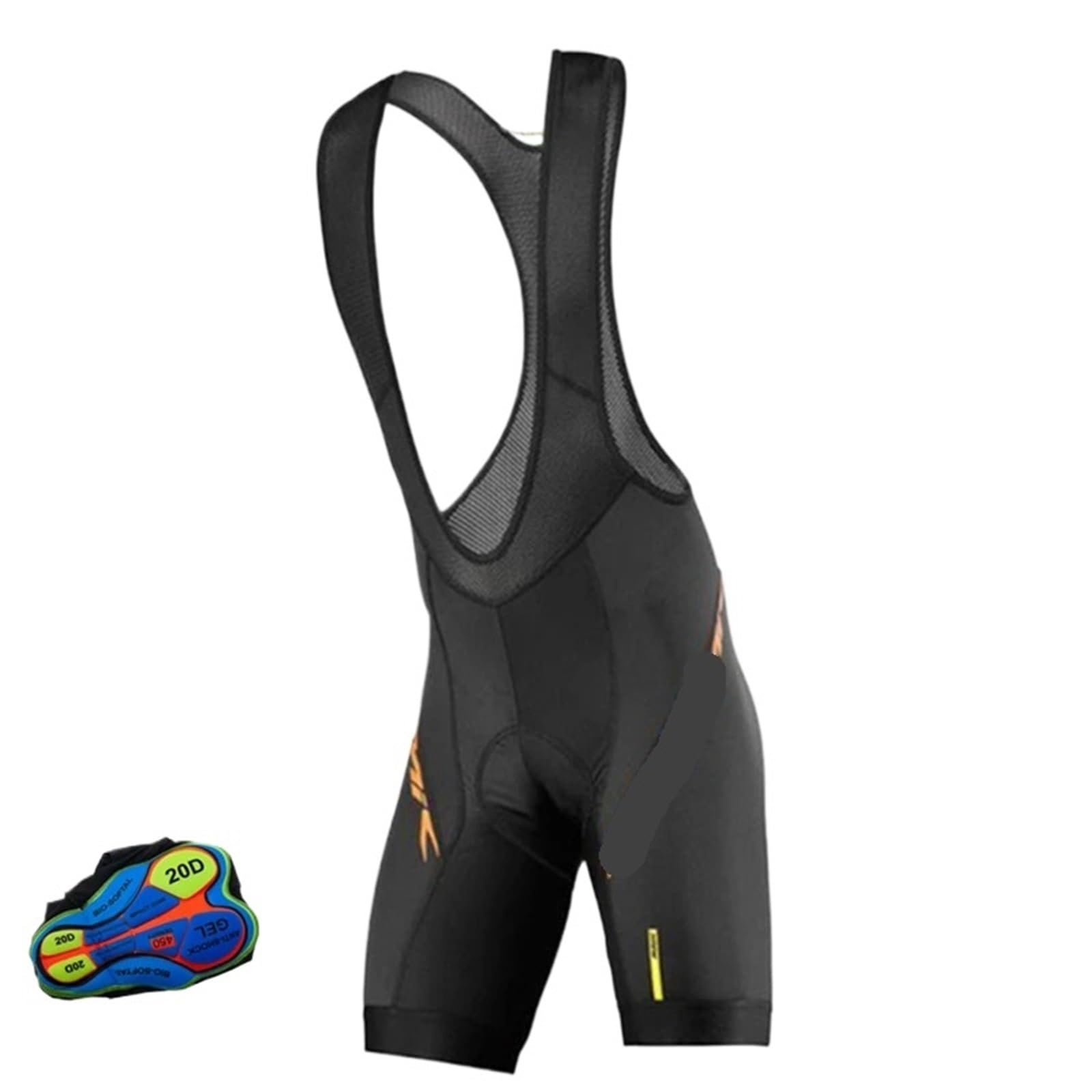 Culotte Ciclismo Hombre Culote Corto con Tirantes for Hombre, Acolchado 20D, for Ciclismo de montaña o Carretera(Orange,4XL)