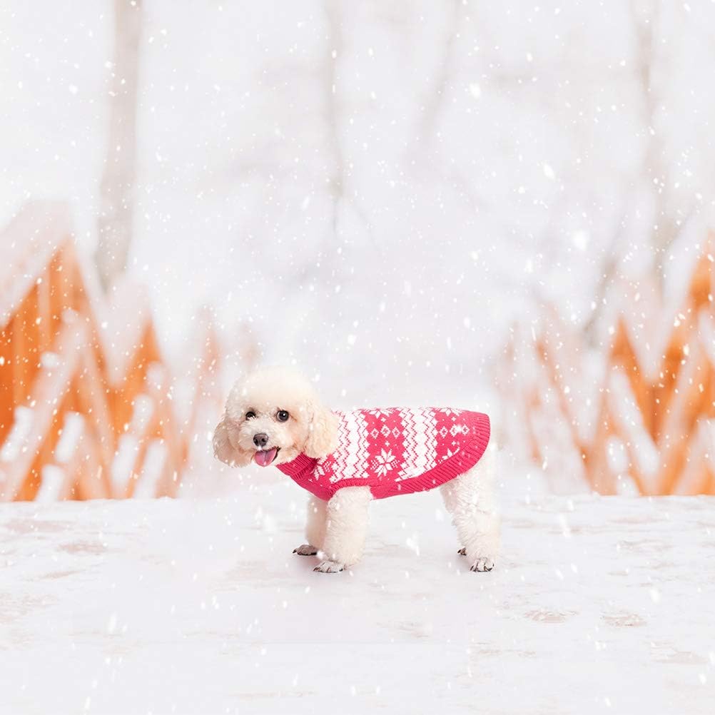KOOLTAIL - Vestito Cane, Maglione a maglia per cani, caldo e confortevole per cani in maglia invernale con fiocco di neve