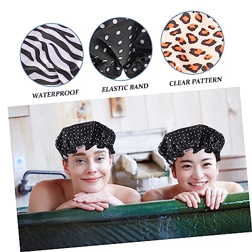 Bonnet de bain imperméable en satin FOMIYES lot de 6 pièces avec motifs variés - 7